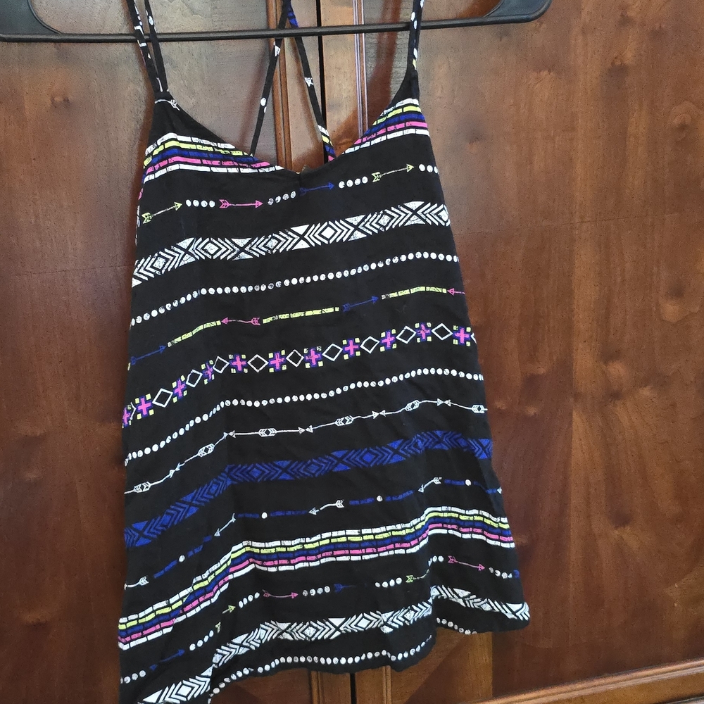 *3 for $10 bundle!* No Boundaries Black Strappy Camisole with Multicolor Stripes